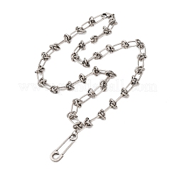 Collane con ciondolo unisex vintage in acciaio inossidabile 304 con spilla di sicurezza&nbsp;NJEW-C115-09AS