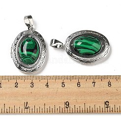 Pendenti medaglione in malachite sintetica&nbsp;G-C104-04D-P