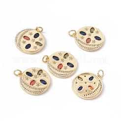 Colgantes de circonitas cúbicas de colores con micro pavé de latón chapado en rack&nbsp;ZIRC-C040-01G