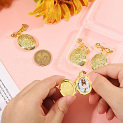 4 spilla con ciondolo a forma di medaglione in ottone per foto di matrimonio&nbsp;JEWB-CA00012