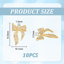 10 Stk. Messing Micro Pave klarer Zirkonia Anhänger&nbsp;ZIRC-UN0001-10