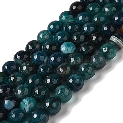 Brins de perles d'agate de veines de dragon naturelles teintes et chauffées&nbsp;X-G-P539-A01-28