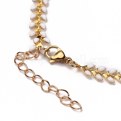 Bracciali a catena pannocchie in ottone smaltato&nbsp;BJEW-JB05754