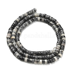 Natürliche schwarze Netzsteinperlenstränge&nbsp;G-Z110-A23-2x4mm