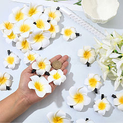 30 Stück 3 Stile Schaumstoff künstliche Frangipani-Blüte Alligator Haarspangen&nbsp;PHAR-SP0001-23B