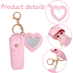 4 llavero con forma de corazón de cuero sintético de 4 colores con forma de lápiz labial.&nbsp;KEYC-CL0001-35