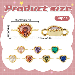 30 Stück 8 Farben Glas-Strass-Anschluss-Charms&nbsp;KK-DR0001-43