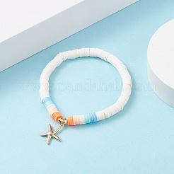 Pulsera elástica hecha a mano con cuentas heishi de arcilla polimérica&nbsp;BJEW-TA00044-02