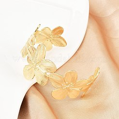 Messing-Blumenarmreifen für Damen&nbsp;BJEW-A090-01G