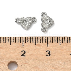 Ciondoli con connettori a forma di cuore testurizzato in acciaio inossidabile 304&nbsp;STAS-D211-14A-P