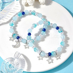Ensemble de bracelets extensibles en plastique abs&nbsp;BJEW-JB10103