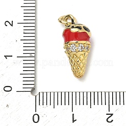 Pendentifs avec zircon cubiques à micro-pavés en laiton&nbsp;KK-H255-03G-01