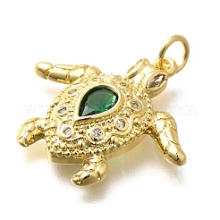 Pendentifs avec zircon cubiques à micro-pavés en laiton&nbsp;KK-B128-01G