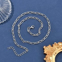 Collares de cadena con clip de acero inoxidable 304 para mujeres y hombres.&nbsp;NJEW-G161-01P