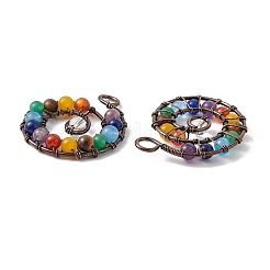 Gros pendentifs en laiton et pierres naturelles mélangées&nbsp;FIND-E023-03R