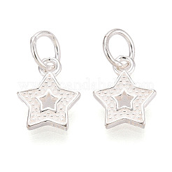 Strukturierte 925 Sterling Silber Stern Charms&nbsp;STER-T009-12S