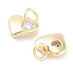 Breloques en laiton avec zircone cubique de micro pave&nbsp;KK-C051-03G