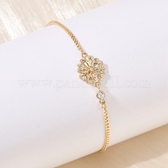 Bracelets à maillons en laiton micro pavé de zircons cubiques pour anniversaire&nbsp;BJEW-U031-01G-04