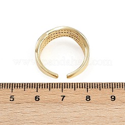 Anillos de puño de circonita cúbica micro pavé de latón para mujer&nbsp;RJEW-D326-09G