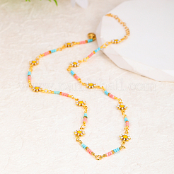 Boho Strandurlaub Messing Emaille Sonnenblume handgemachte Gliederkette Halsketten Damen Date Geschenk&nbsp;HM4276