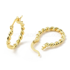 Boucles d'oreilles créoles corde torsadée en laiton pour femme&nbsp;EJEW-A070-16G