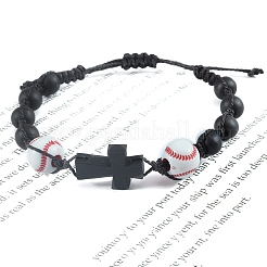 Bracelets de perles tressées en bois&nbsp;PW-WG323F1-01