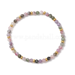 Pulseras elásticas de cuentas de turmalina multicolor natural para mujer&nbsp;BJEW-JB13374