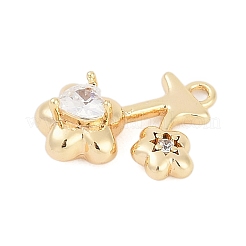 Pendentifs avec zircon cubiques à micro-pavés en laiton&nbsp;ZIRC-P122-03C-G