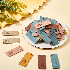 60 Stück 6 Farben Mikrofaser-Lederetiketten&nbsp;DIY-CL0002-10