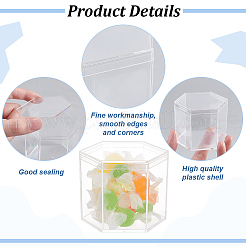 Sechseckige Aufbewahrungsboxen aus Kunststoff mit Hutdeckel&nbsp;CON-WH0084-81
