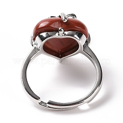 Edelsteinherz mit Bowknot-verstellbarem Ring&nbsp;RJEW-P031-02P