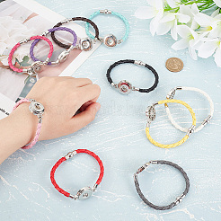 10 stücke 10 farben pu imitation leder geflochtene armband zeug&nbsp;FIND-PH0010-84