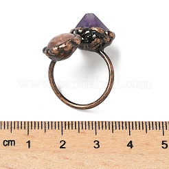 Natürliche Amethyst- und Rosenquarzringe&nbsp;RJEW-B122-04R-05