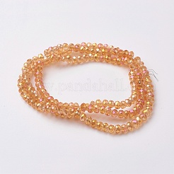 Chapelets de perles en verre électroplaqué&nbsp;X-EGLA-F124-FR-B02