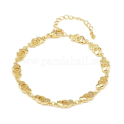 Bracelets à maillons en laiton micro pavé en oxyde de zirconium transparent pour femmes&nbsp;BJEW-A090-09A-G