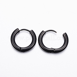 Orecchini a cerchio huggie in acciaio inossidabile 304&nbsp;EJEW-F111-16mm-B