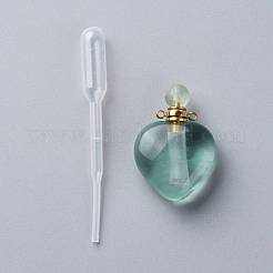 Colgantes de botellas de perfume de fluorita verde natural que se pueden abrir&nbsp;G-K420-04