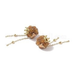 Perline pendenti con nappe di strass in argilla polimerica fatte a mano&nbsp;CLAY-H003-02G-01