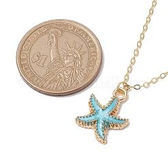 Colliers avec pendentifs étoile de mer en alliage émaillé&nbsp;NJEW-JN04770