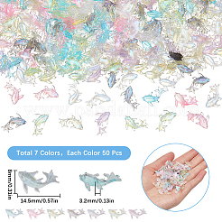 350 Stück 7 Farben Glitzerpulver Harz Cabochons&nbsp;MRMJ-SC0001-32