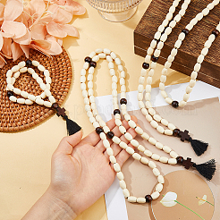 6 collier de perles en bois naturel de 3 styles&nbsp;NJEW-DC00017