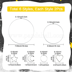 12 stücke 6 arten eisen ring für diy woven net/web mit feder&nbsp;IFIN-SP0001-50