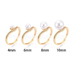 Bague en laiton avec micro pavé de zircones cubiques et fleur&nbsp;LS-KK-N274-30G