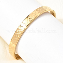 Bracciali rigidi da donna in acciaio inossidabile 304 con motivo tartan e chiusura a cerniera.&nbsp;SA-CBAC920-10G