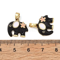 Pendentifs d'émail en laiton &nbsp;KK-T001-04G-D