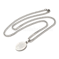 Colliers ovales anti-ternissement avec pendentif ange&nbsp;NJEW-C043-04P