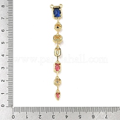 Gros pendentifs en laiton avec zircone cubique de micro pave&nbsp;KK-G547-01G