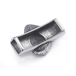 Retro 304 Edelstahl Schieber Charms/Schiebeperlen&nbsp;STAS-L243-025AS