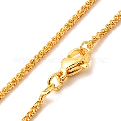 Collares de cadena de espigas de trigo de latón con revestimiento de rejilla de 1.5 mm para mujeres y hombres&nbsp;MAK-L044-57G