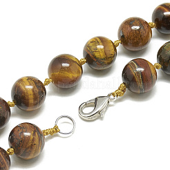 Colliers de perles naturelles en œil de tigre&nbsp;NJEW-S405-12